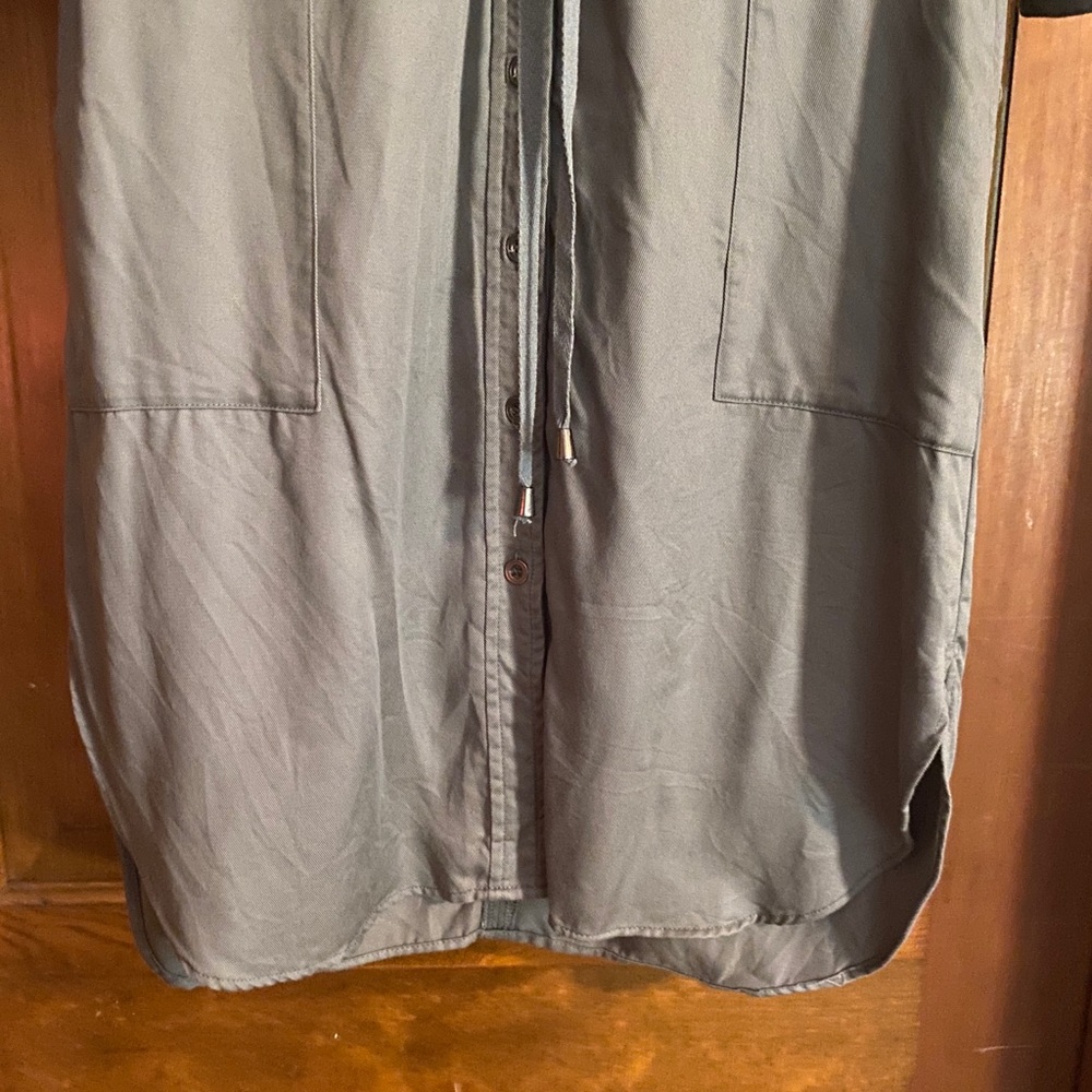 French Connection Green Gray Button Front Shirt D… - image 8